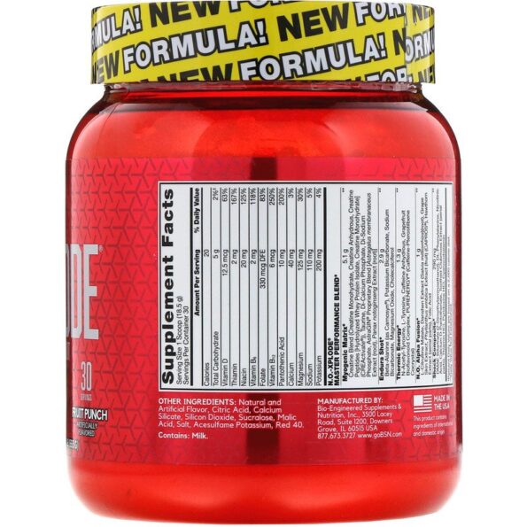 BSN, N.O.-Xplode, Legendary Pre-Workout, Fruit Punch, 1.22 lbs (555 g) (2)